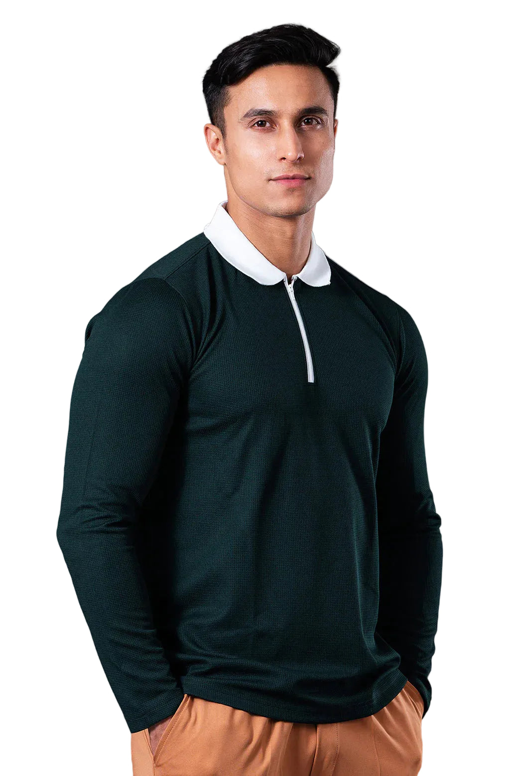 Minimal Buzz Radiance Full Sleeves Zip Polo T- Shirts YT0019