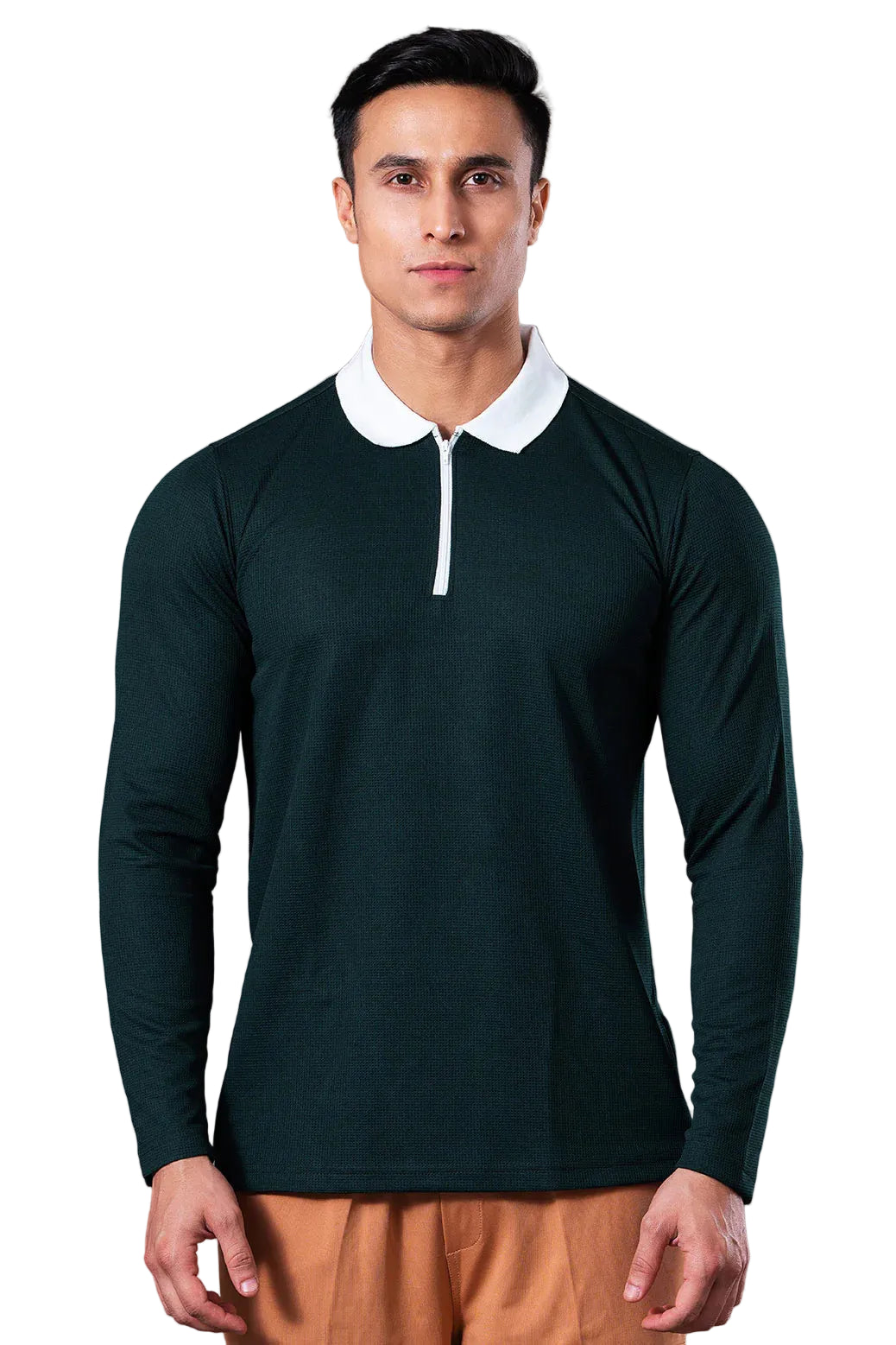 Minimal Buzz Radiance Full Sleeves Zip Polo T- Shirts YT0019