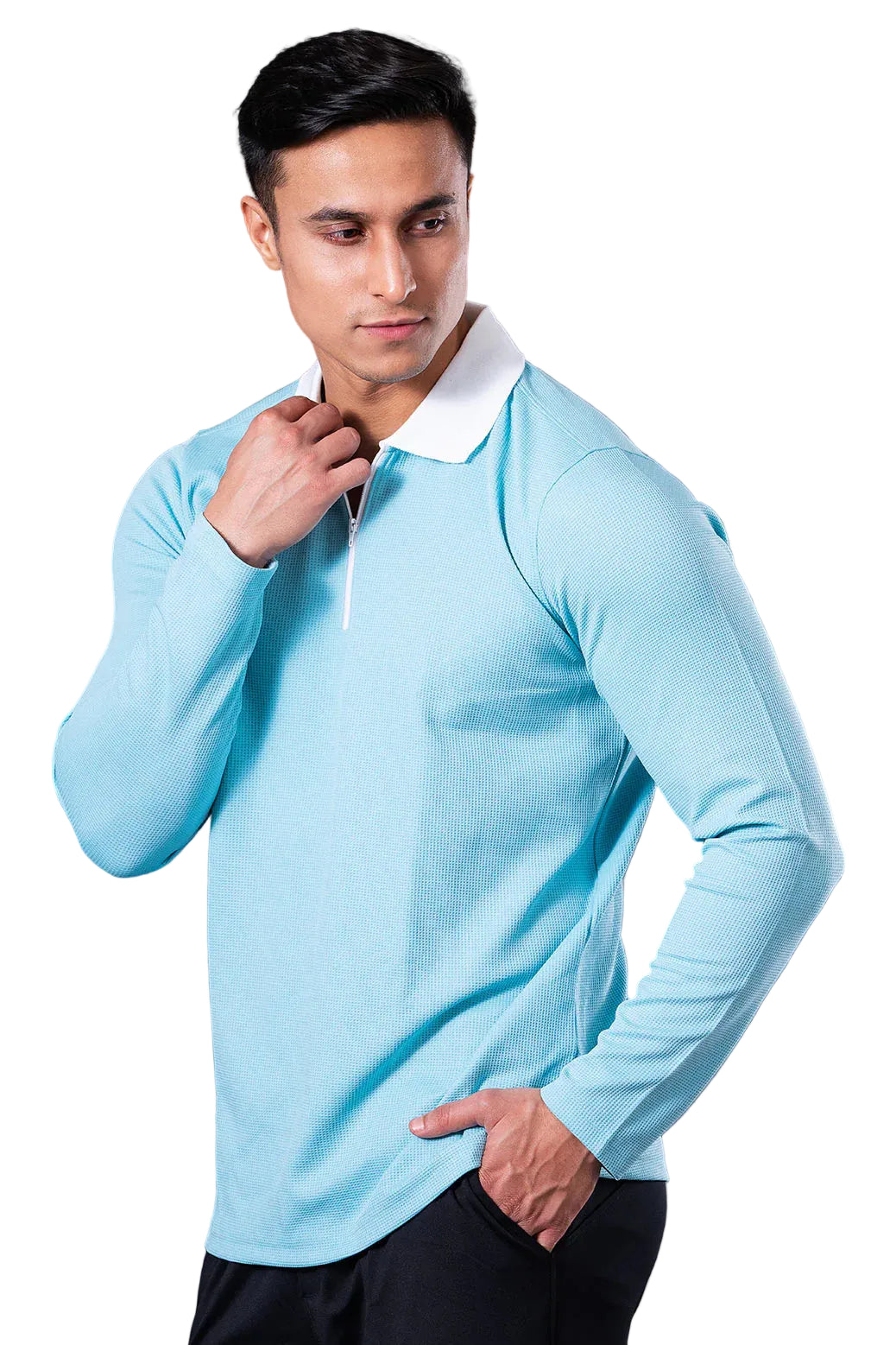 Minimal Buzz Radiance Full Sleeves Zip Polo T- Shirts YT0019