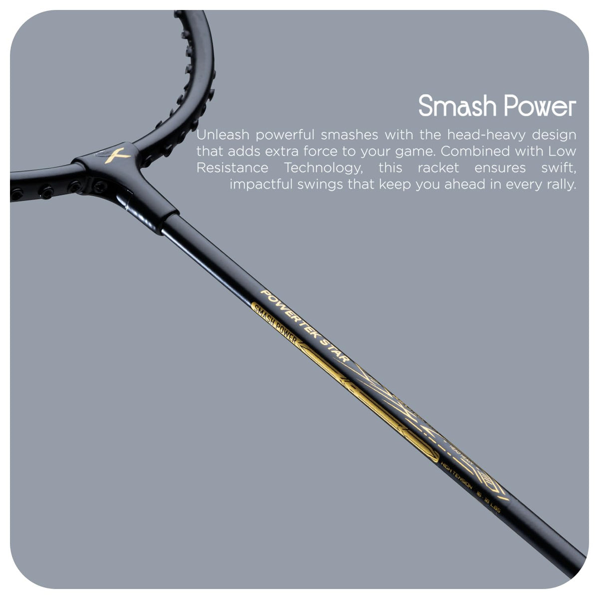 Hundred Powertek Star Badminton Racket With Shuttle Cock (Set of 2)