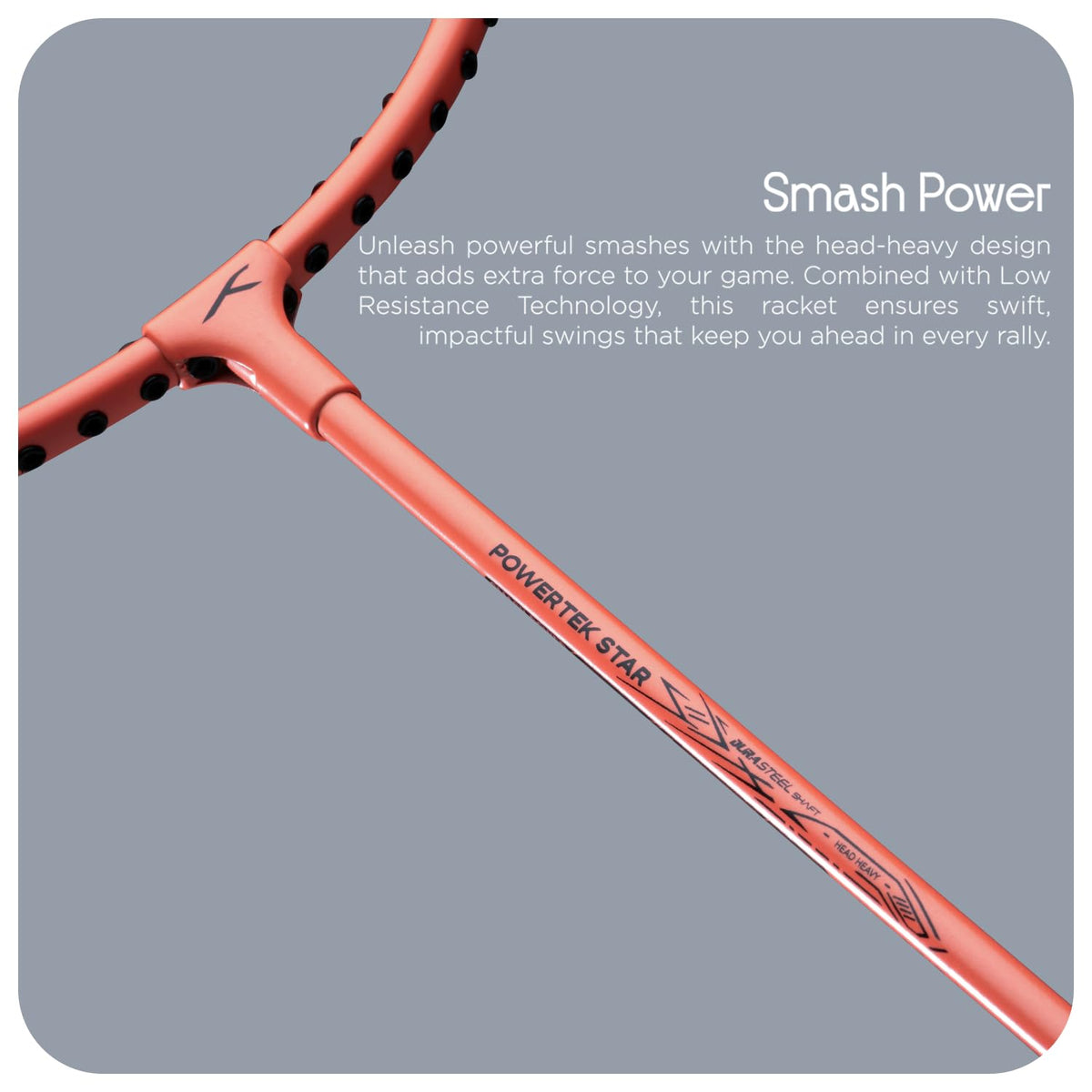 Hundred Powertek Star Badminton Racket With Shuttle Cock (Set of 2)