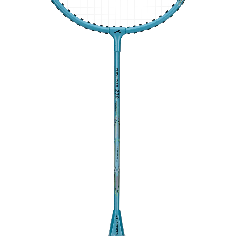 Hundred Powertek 200 badminton racket designed for quick swing control.