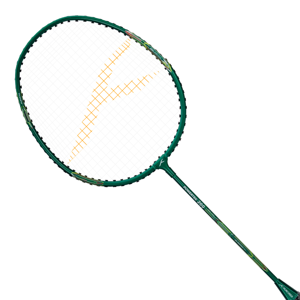 Hundred Powertek 200 badminton racket designed for quick swing control.