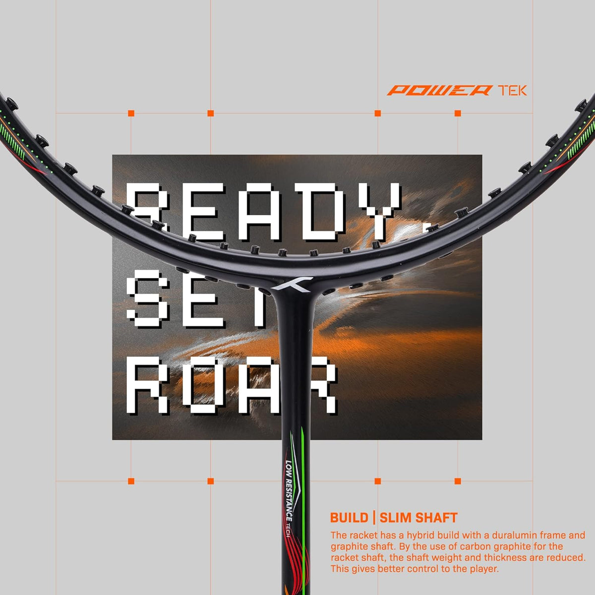 Hundred Powertek 1000 Pro badminton racket built for high tension and powerful performance.