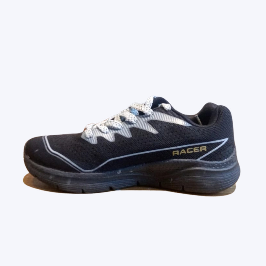Gowin Racer running shoes on a track, highlighting their lightweight design and sporty look.