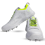 Close-up of Gowin Tyro Spike Shoes designed for cricket, featuring high-traction metal spikes and durable material.