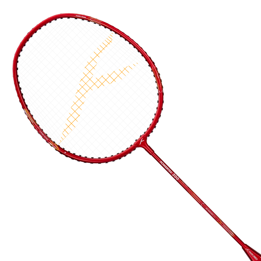 Hundred Powertek 200 badminton racket designed for quick swing control.