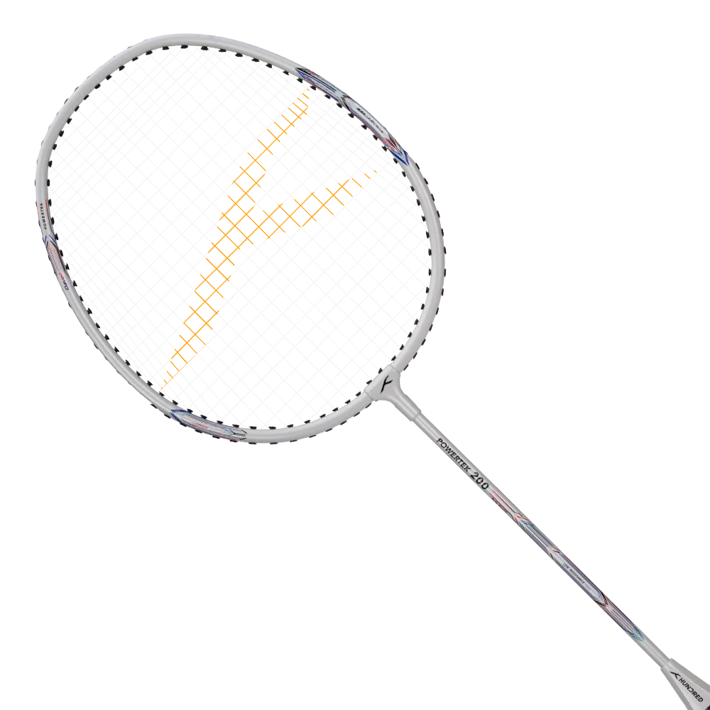 Hundred Powertek 200 badminton racket designed for quick swing control.