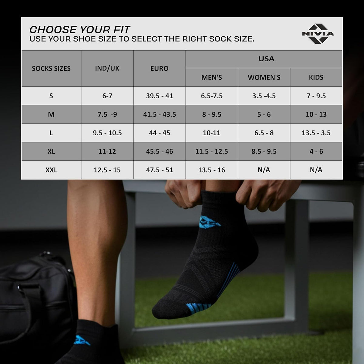 Nivia Ankle Socks Stripes 2.0 (Pack of 3)