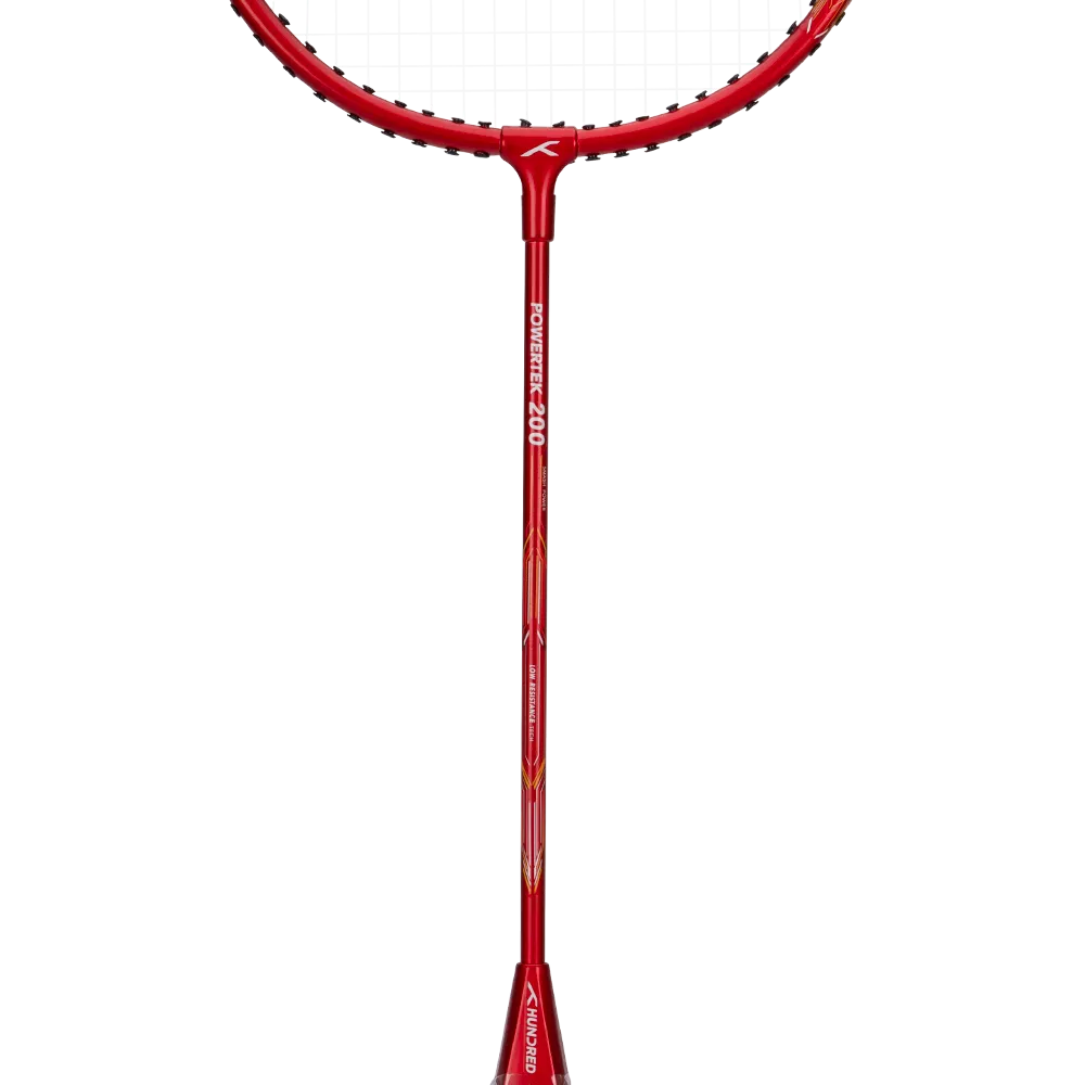 Hundred Powertek 200 badminton racket designed for quick swing control.