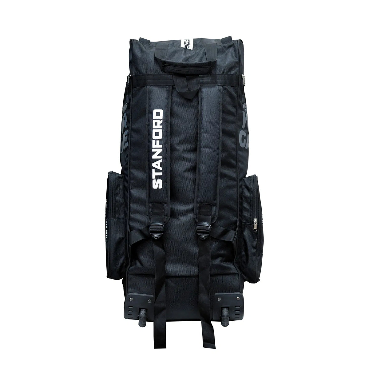 SF Cobra Kit Bag with Wheel – Durable and spacious cricket bag in black and red design with strong handles and smooth-rolling wheels.