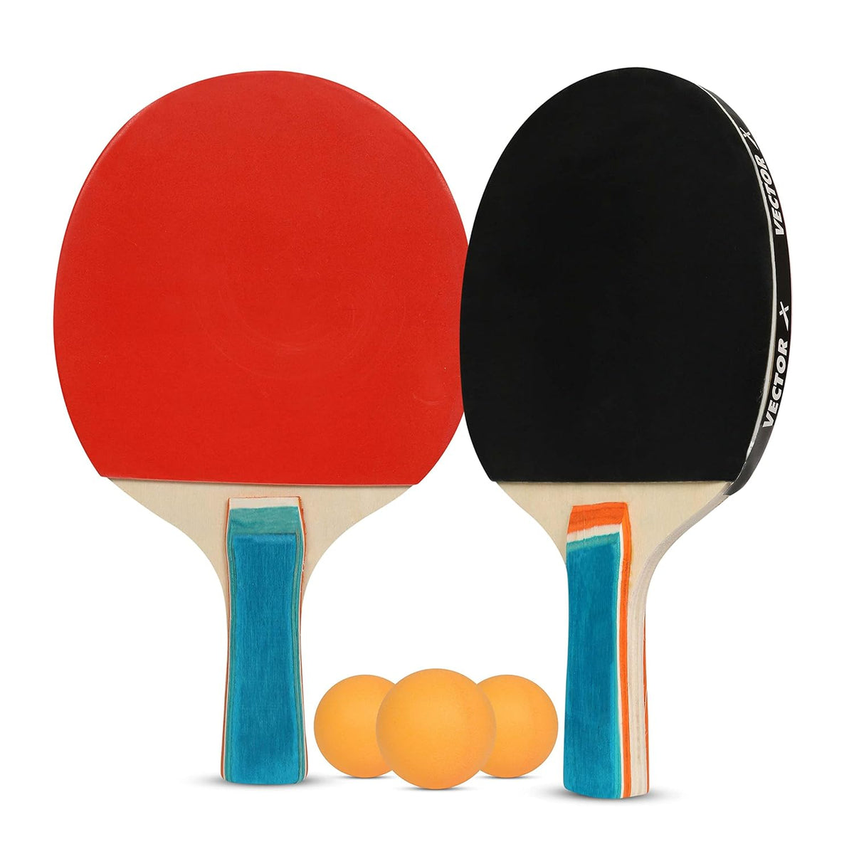 Vector X Combo Set of Table Tennis (Pack of 2 Bat and 3 Balls)