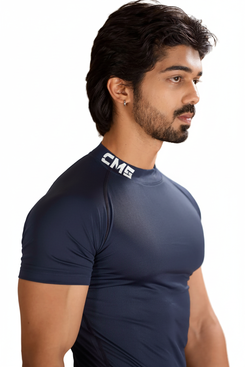 Minimal Buzz High Neck Compression T-Shirt CMSCT003