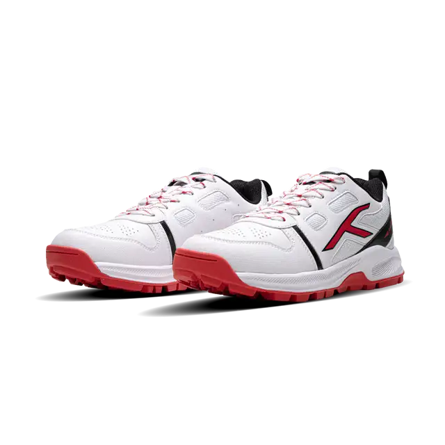 Close-up of Hundred Hyperturf cricket shoes featuring durable sole grip and sleek athletic design.