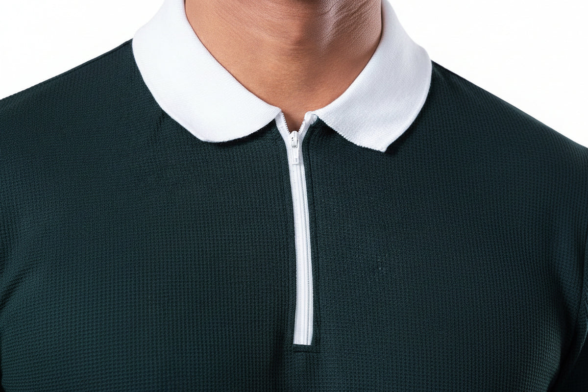 Minimal Buzz Radiance Full Sleeves Zip Polo T- Shirts YT0019