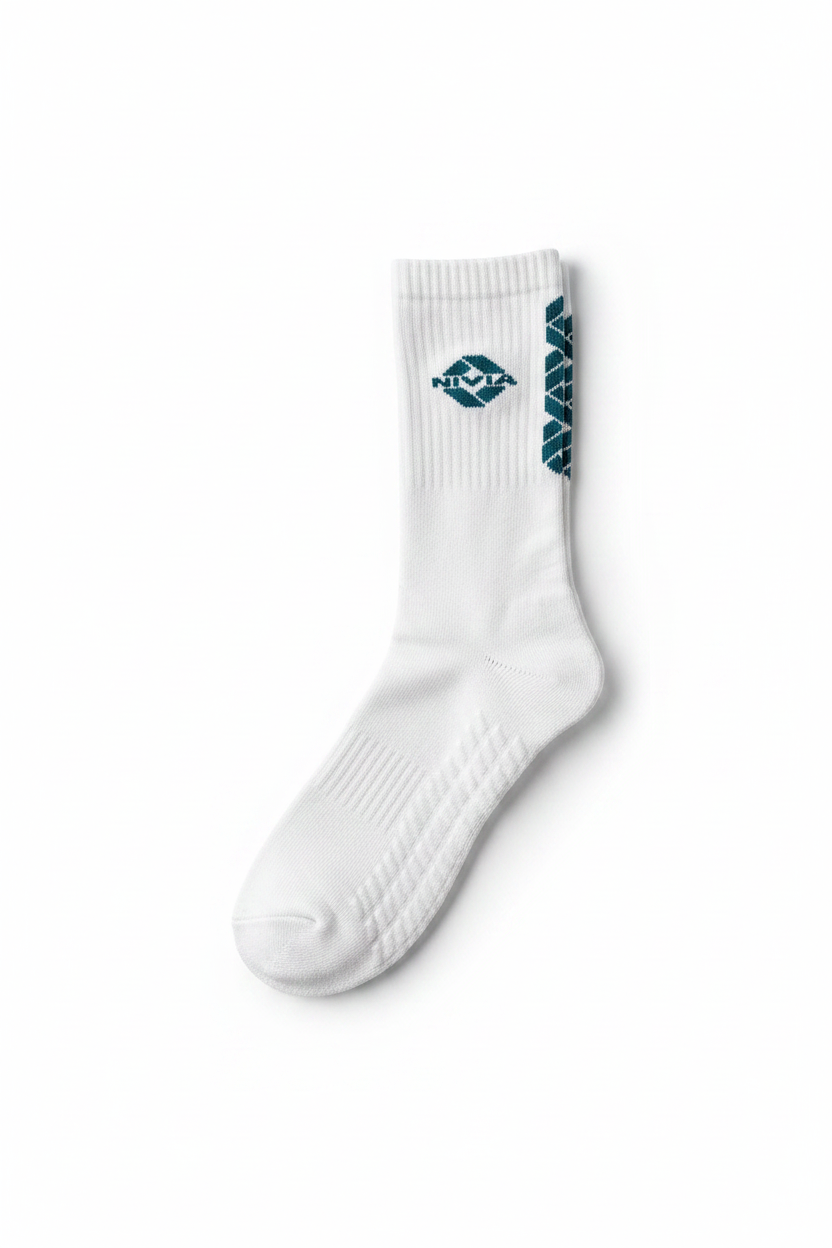 Nivia Court Bamboo No Skid Socks (White)
