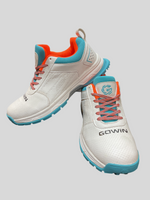 Gowin Cricket Shoes Turf Pro with studded sole and breathable upper design, displayed on artificial turf ground.