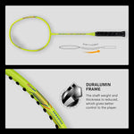 Hundred Powertek 200 badminton racket designed for quick swing control.
