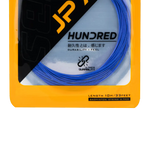 Hundred-JP 70 badminton string fitted on a racket, showcasing high tension and durable quality.