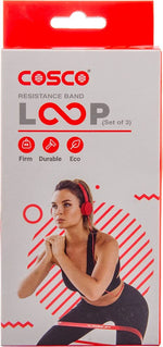 Cosco Latex Resistance Band - Loop (Set of 3, Light, Medium, Hard)