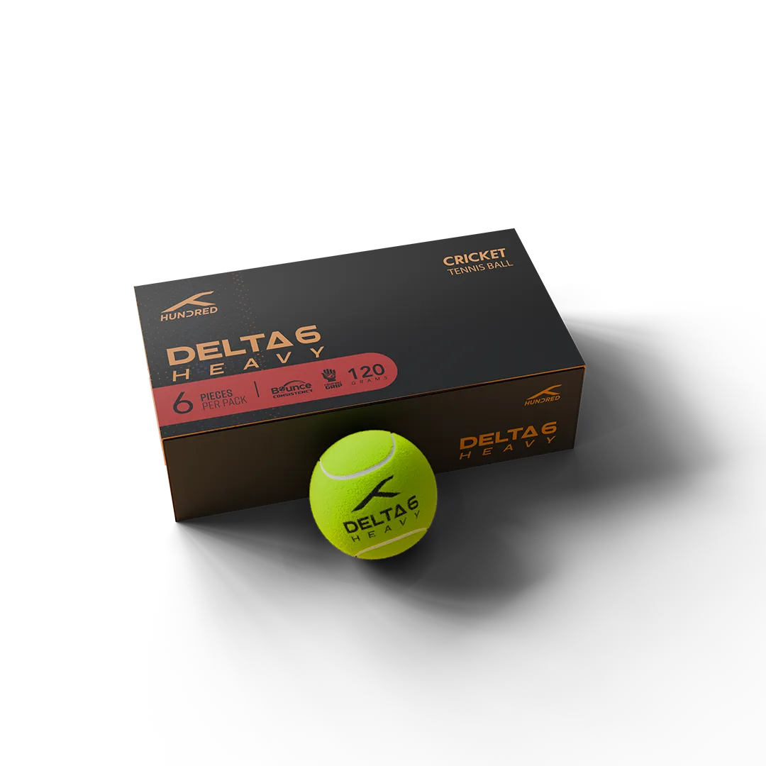 Hundred Tennis Cricket Ball Delta 6-Heavy (Pack of 6)