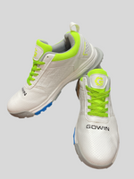 Gowin Cricket Shoes Turf Pro with studded sole and breathable upper design, displayed on artificial turf ground.