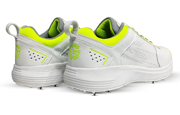 Close-up of Gowin Tyro Spike Shoes designed for cricket, featuring high-traction metal spikes and durable material.