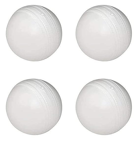 Hard Plastic Cricket Ball White 80 grams (Pack of 6)