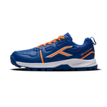 Close-up of Hundred Hyperturf cricket shoes featuring durable sole grip and sleek athletic design.