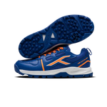 Close-up of Hundred Hyperturf cricket shoes featuring durable sole grip and sleek athletic design.