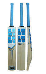 SS Sky Royal Kashmir Willow cricket bat lying on the ground, featuring a clean blade and bold graphics.