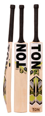 SS TON 999 cricket bat made from top-grade English willow, showcasing its sleek profile and premium craftsmanship.