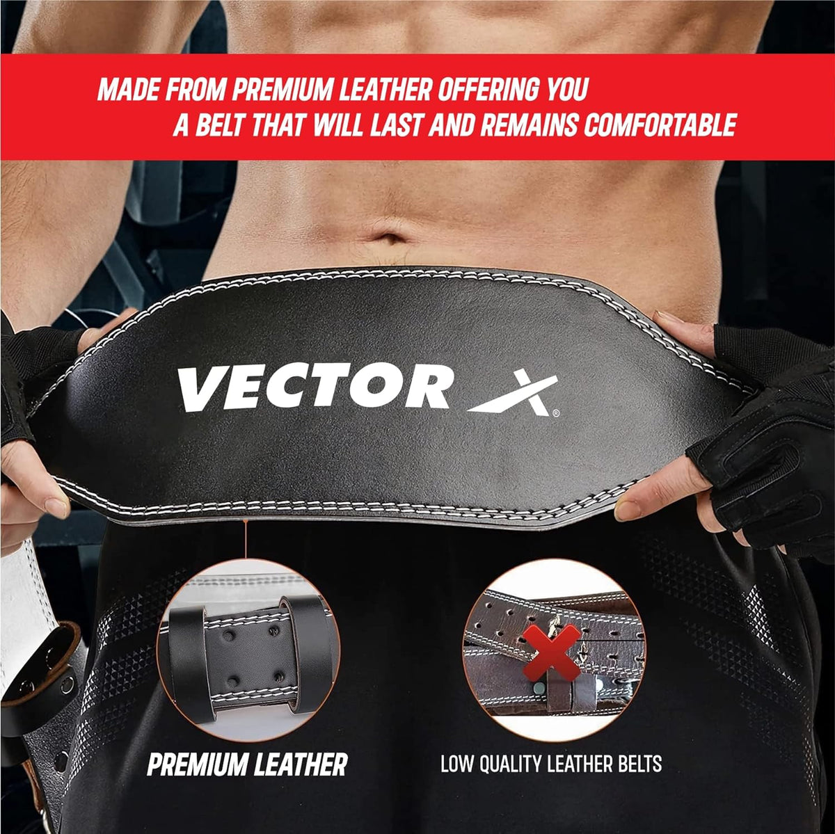 Vector-X weight Lifting Belt Power 6 Inch 2.5 Layer XL