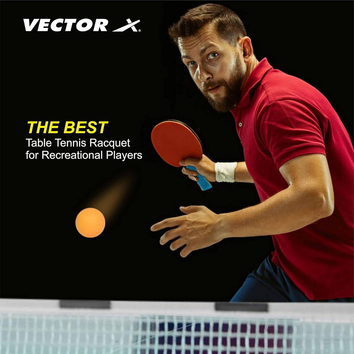 Vector X Combo Set of Table Tennis (Pack of 2 Bat and 3 Balls)