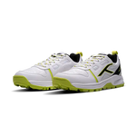 Close-up of Hundred Hyperturf cricket shoes featuring durable sole grip and sleek athletic design.