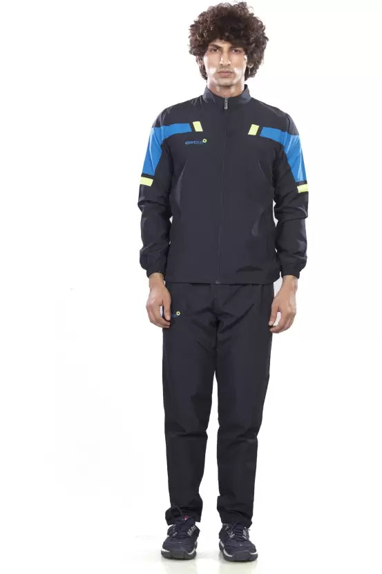 Sport Sun Micro Poly Black Track Suit For Men