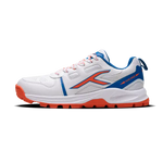 Close-up of Hundred Hyperturf cricket shoes featuring durable sole grip and sleek athletic design.