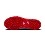 Close-up of Hundred Hyperturf cricket shoes featuring durable sole grip and sleek athletic design.