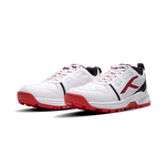 Close-up of Hundred Hyperturf cricket shoes featuring durable sole grip and sleek athletic design.