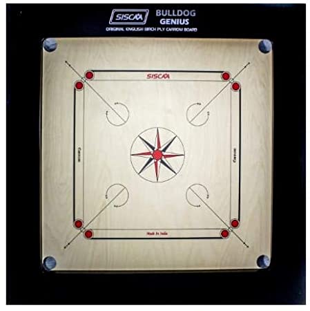 Siscaa Club Bulldog Genius English Birch Fast Rebound Waterproof Carrom Board